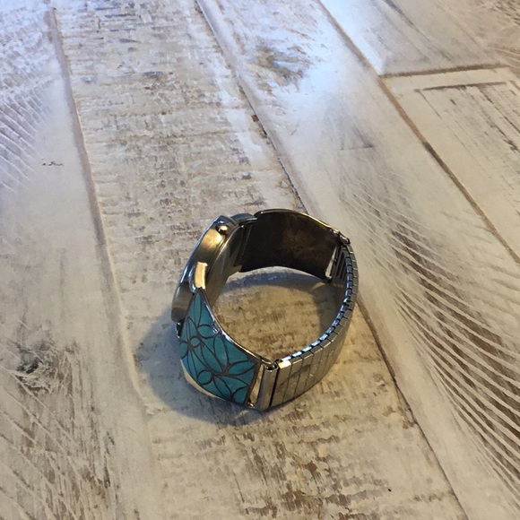 Zuni turquoise/ sterling watch band and watch - Picture 5 of 5